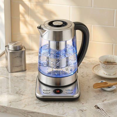 Electric Kettle With Rapid Boil and Keep Warm for Quick Tea and Coffee Silver Tone Homcom