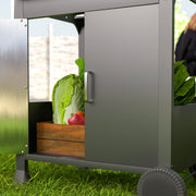 Black 7.5kW Three Burner Gas BBQ Grill With See Through Lid by Outsunny