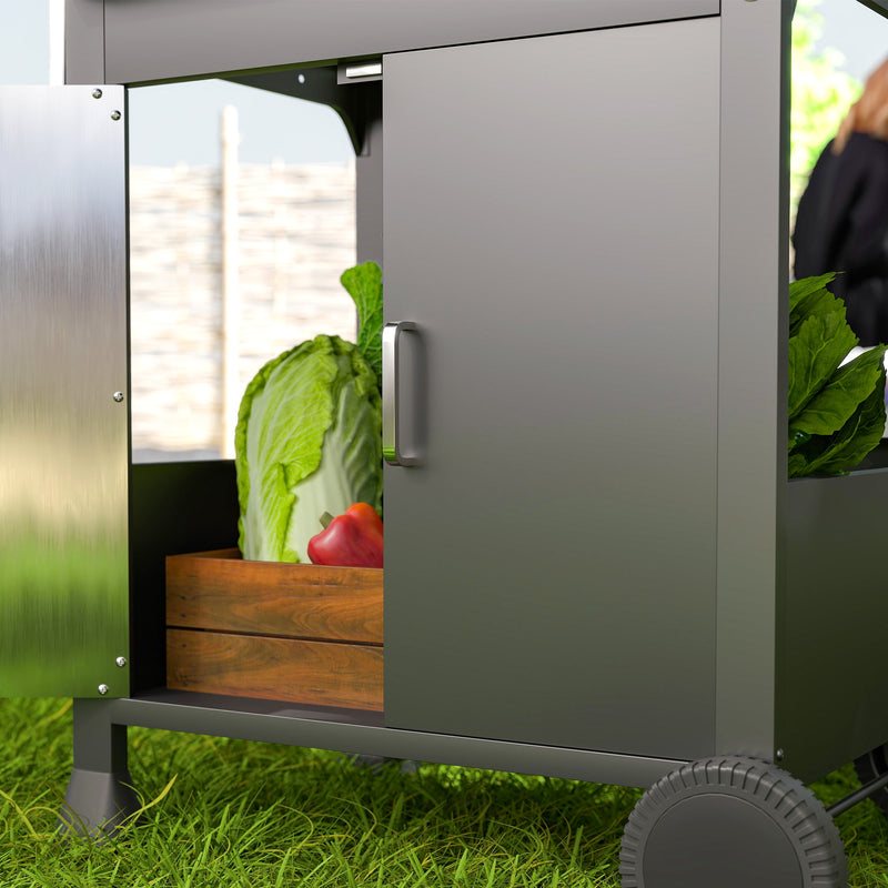 Black 7.5kW Three Burner Gas BBQ Grill With See Through Lid by Outsunny