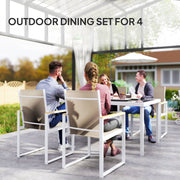 5 Piece Garden Furniture Set With Armchairs and Tempered Glass Table for Patio and Balcony by Outsunny