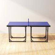 Foldable Indoor Outdoor Table Tennis Table with Net and Easy Storage 6ft Blue AOSOM