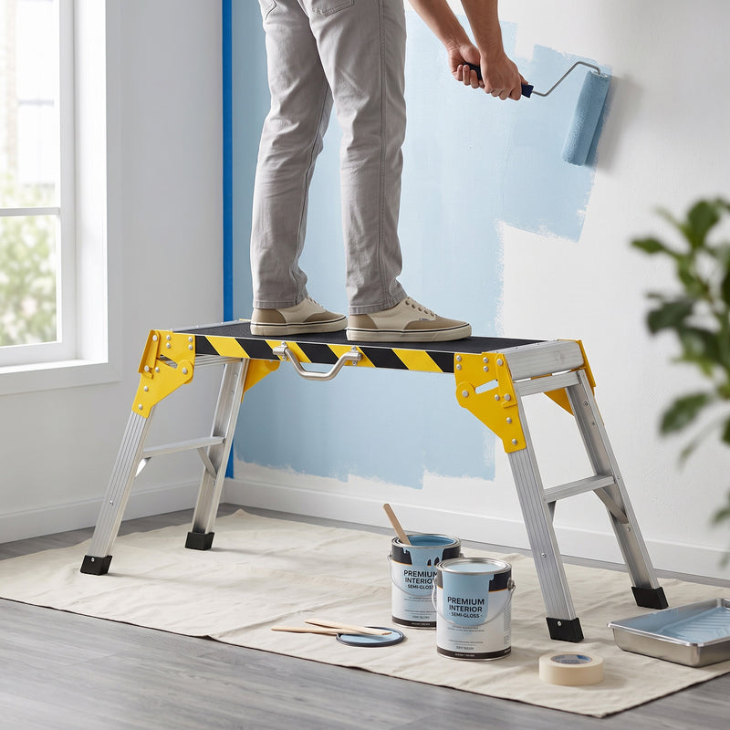 Foldable Workbench for Stable Home Cleaning and Repairs with Anti-Slip Surface Black