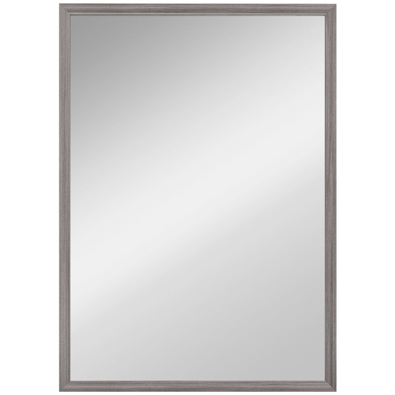 HOMCOM Wall Bathroom Mirror, 50 x 70 cm Wall-Mounted Mirror for Living Room, Bedroom, Hallway, Grey AOSOM