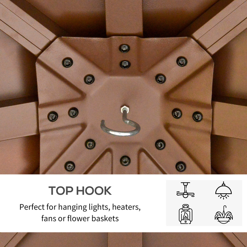 3m x 3m Hardtop Gazebo with Solid Wood Frame and Two Tier Roof for Garden by Outsunny