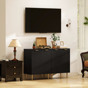 Adjustable Sideboard with Storage Shelves Ideal for Living Room or Hallway Black AOSOM
