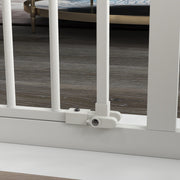 Adjustable Extra Wide Metal Dog Safety Gate for Doorways and Stairs, White