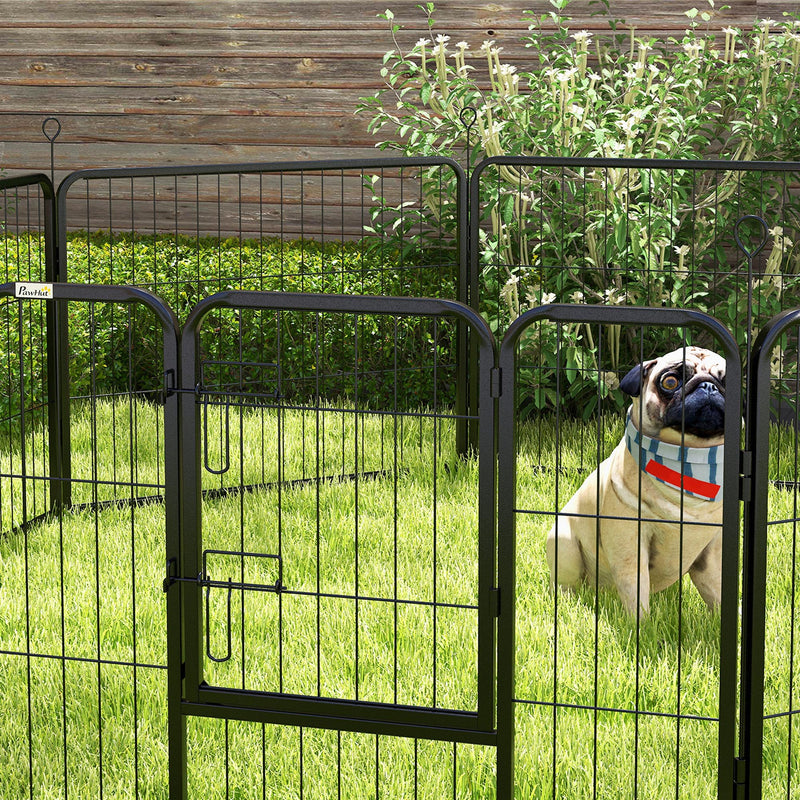8 Panel Steel Dog Playpen Indoor Outdoor Puppy Exercise Fence Portable Black