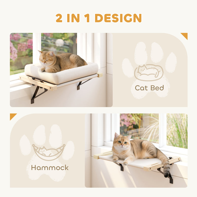 Adjustable Cat Radiator Hammock Bed With Washable Cushion For Indoor Use Cream White