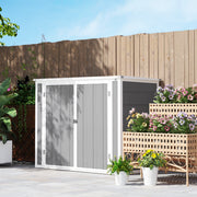 Grey Garden Storage Shed for Two Wheelie Bins Lockable Double Doors with Openable Lid by Outsunny