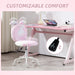 Colourful Faux Fur Swivel Desk Chair with Bunny Ears and Adjustable Height by HOMCOM