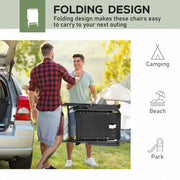 6 Piece Folding Garden Chair Set Black Steel Frame for Camping Beach or Patio Use