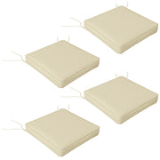Beige 4 Piece Patio Chair Cushion Set with Ties Ideal for Garden or Indoor Seating
