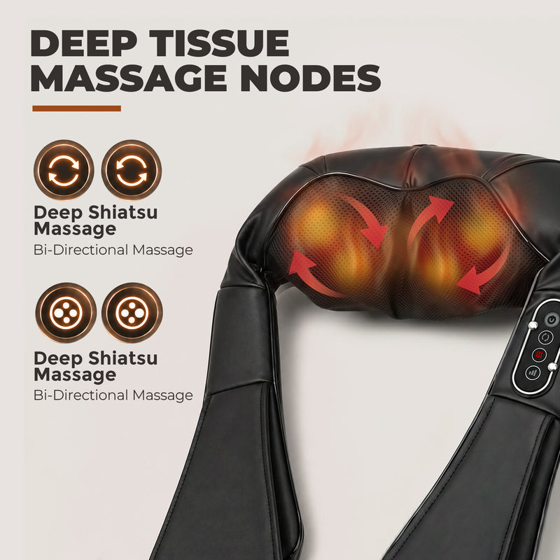 Electric Neck and Shoulder Massager with Heat for Quick Muscle Relief Black Homcom