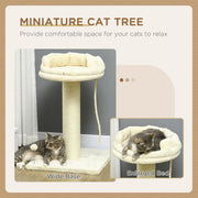 Cat Tree Tower with Sisal Scratching Post and Rest Platforms for Indoor Cats Cream