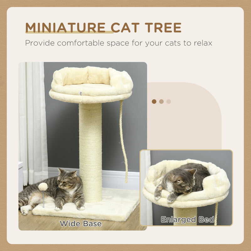 Cat Tree Tower with Sisal Scratching Post and Rest Platforms for Indoor Cats Cream