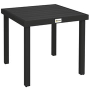 Square Garden Dining Table for 4 with Aluminium Legs Ideal for Patio or Balcony Black Outsunny