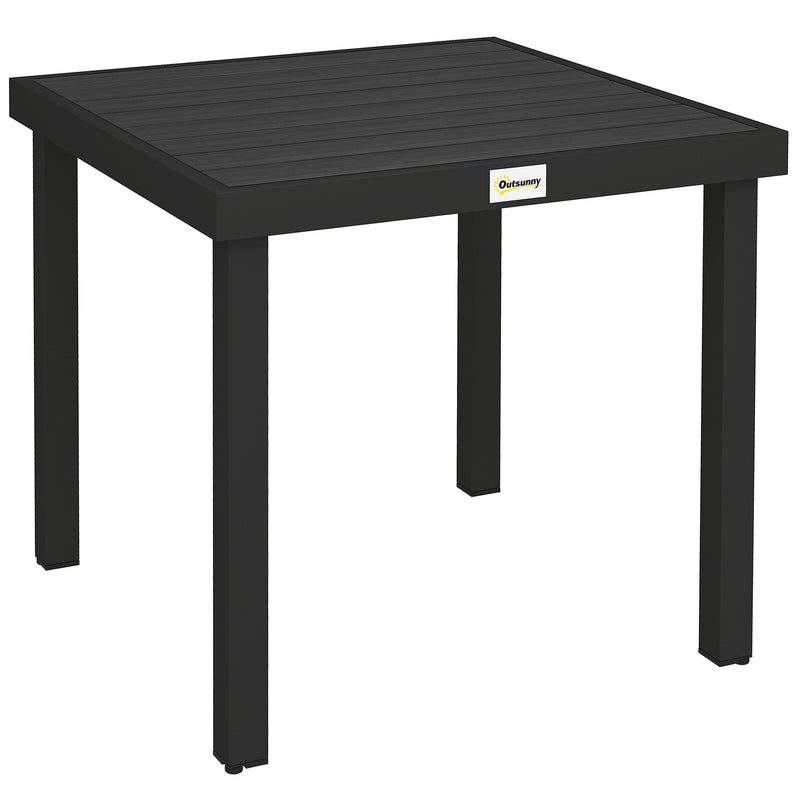 Square Garden Dining Table for 4 with Aluminium Legs Ideal for Patio or Balcony Black Outsunny