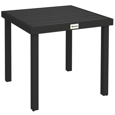 Square Garden Dining Table for 4 with Aluminium Legs Ideal for Patio or Balcony Black Outsunny