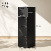 4 Drawer Lockable Filing Cabinet With Adjustable File Bars For Office Organisation Black