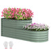 Light Green Two Tier Galvanised Steel Garden Planter for Outdoor Plants by Outsunny