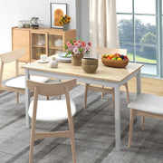 Four Seater Wooden Dining Table with Rustic Farmhouse Style for Kitchen or Dining Room Natural