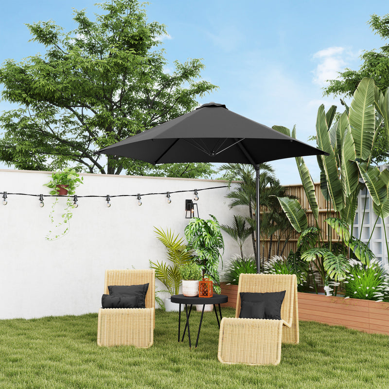 Black 2.5M Cantilever Garden Parasol with 360Â° Rotation and Cross Base by Outsunny