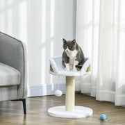 Tall Cat Tree Tower with Platforms and Scratching Posts for Indoor Cats, White
