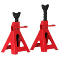 Car Jack Stands Set of 2 for Safe Vehicle Repairs Adjustable Height Red Black AOSOM
