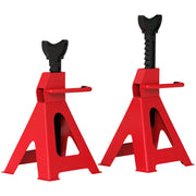 Car Jack Stands Set of 2 for Safe Vehicle Repairs Adjustable Height Red Black AOSOM