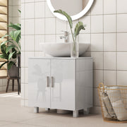 Under Sink Bathroom Cabinet for Pedestal or Freestanding Basins with Storage, White