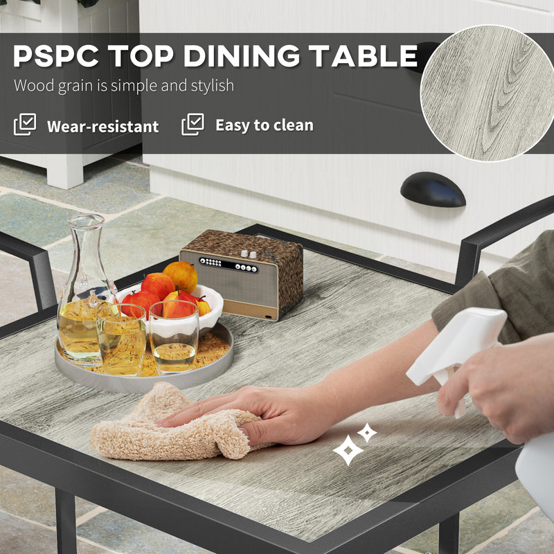 Five Piece Outdoor Garden Dining Set Grey Weather Resistant by Outsunny