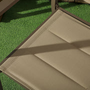 Set of 2 Khaki Aluminium Stacking Garden Chairs Lightweight and Space Saving Design