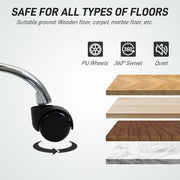 Pink PU Leather Armless Swivel Chair With Adjustable Height For Home Office Or Vanity