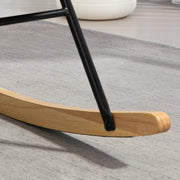 Pink Velvet Feel Rocking Armchair with Padded Seat and Wooden Base by HOMCOM