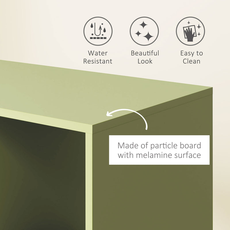 Green Small Open Wardrobe on Wheels with Clothes Rail and Shelves by HOMCOM