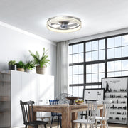 Smart Ceiling Fan With Adjustable Light and App Control for Year Round Home Comfort Silver Tone AOSOM