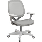 Grey Mesh Office Chair With Adjustable Height and 360 Swivel Wheels for Home or Study Use