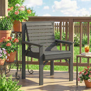 Garden Chair for Relaxing Outdoors with Curved Seat and Water Resistant Fir Wood Grey Outsunny