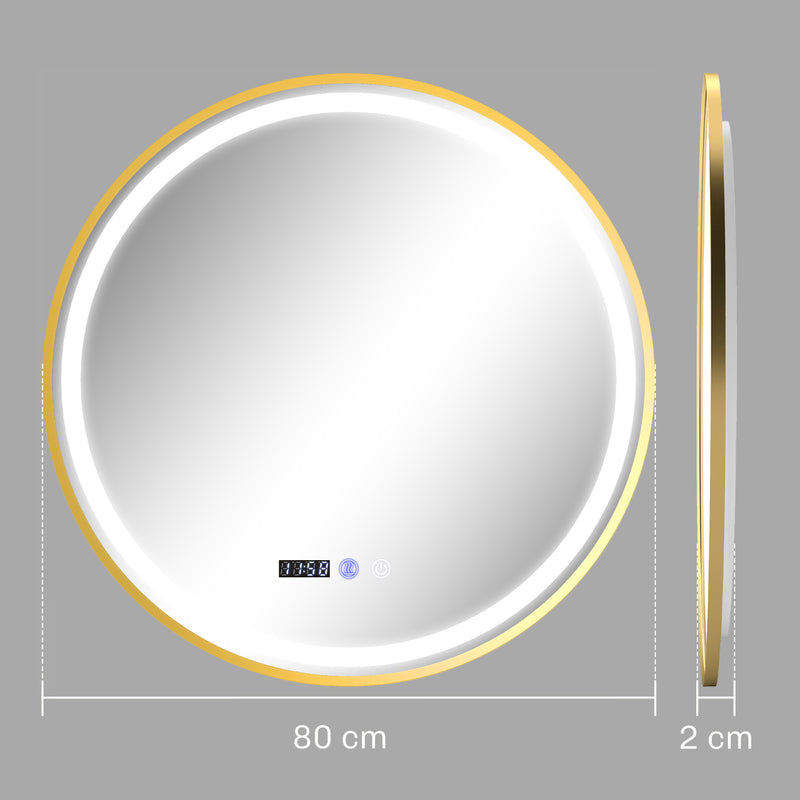 60cm Anti-Fog LED Bathroom Mirror Gold Tone by HOMCOM