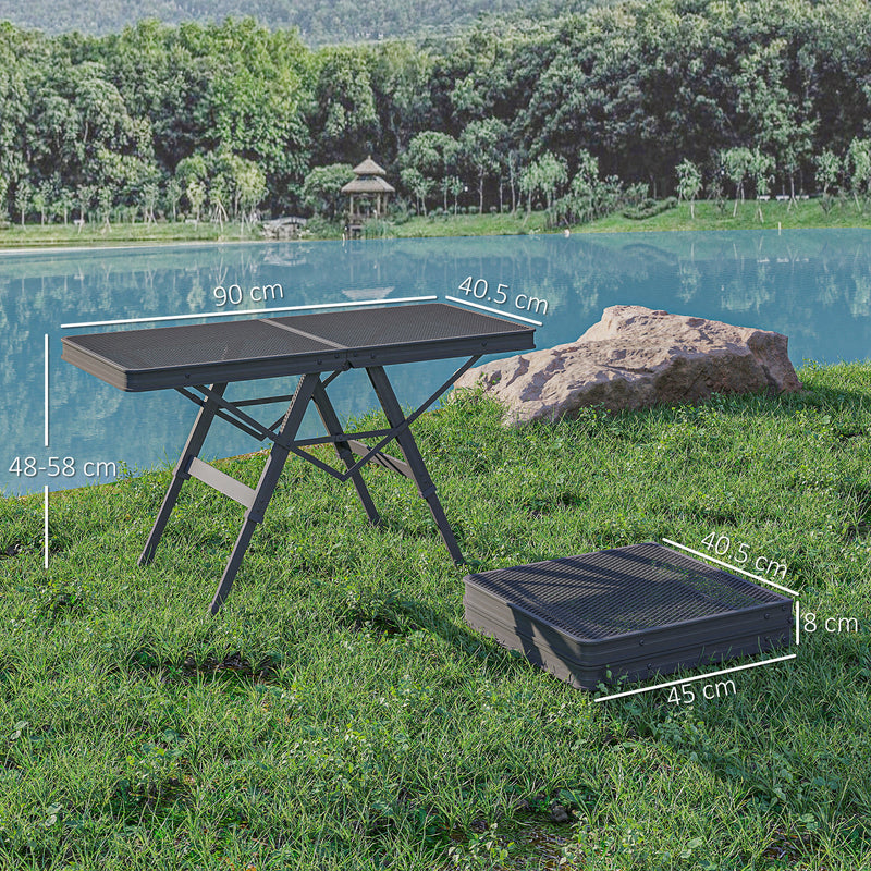Folding Picnic Table with Adjustable Height for Easy Outdoor Seating Black