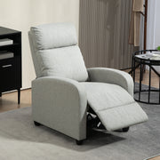 Grey Push Back Recliner Armchair with Footrest 135Â° Adjustable by HOMCOM
