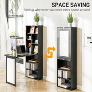 Black Three Part Work Desk with Storage and Writing Board by HOMCOM