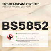 3 Seater Corduroy Sofa with Spring Cushion and Scatter Cushions for Living Room, Cream White