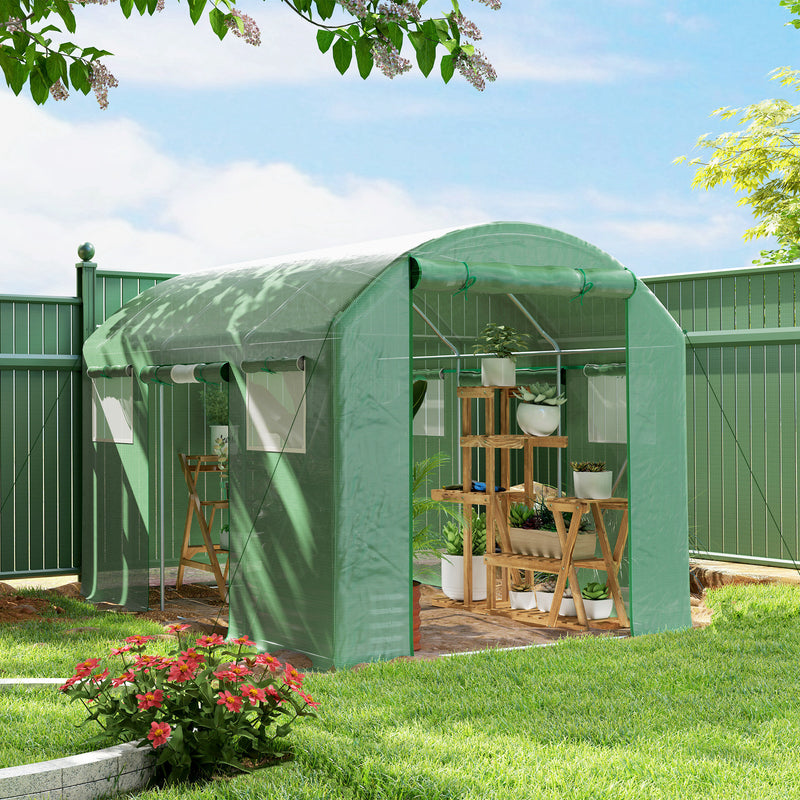 9.8 x 6.6ft Walk-In Polytunnel Greenhouse for All-Season Gardening by Outsunny