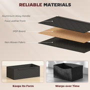 3 Drawer Fabric Chest of Drawers with Aluminium Handles for Bedroom Storage Black