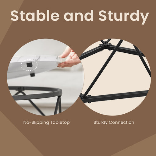 Set of 2 Round Nesting Coffee Tables Modern Side Tables for Living Room by Vasagle