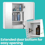 Wall Mounted Bathroom Mirror Cabinet with 3 Doors and Storage Shelves by Vasagle