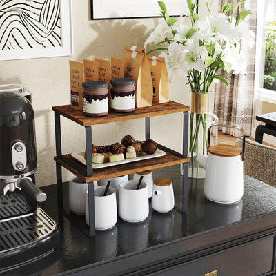 Set of 2 Spice Racks Freestanding Kitchen Organisers for Worktops and Cabinets by Songmics