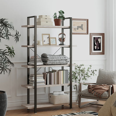 5 Tier Bookshelf and Storage Rack Freestanding Shelving Unit for Home Office by Vasagle