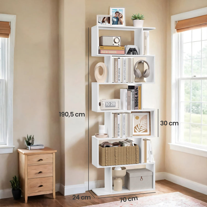 6 Tier Wooden Bookcase and Room Divider for Home Office or Living Room by Vasagle